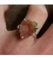 bague argent bijoux ethnique pierre brute tourmaline