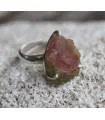 bague argent bijoux ethnique pierre brute tourmaline