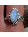 Bague ethnique bijoux argent "marquise" pierre de lune Shantilight