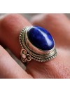 Bague argent "trèfle" bijoux ethnique pierre naturelle lapis lazuli Shantilight