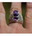 Bague argent bijoux ethnique moderne pierre améthyste Shantilight