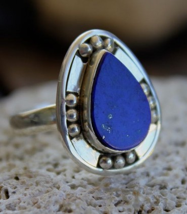 Bague argent bijoux indiens lapis lazuli