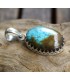 Pendentif ethnique sertissage couronne pierre naturelle turquoise