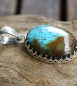 Pendentif Kumuda – Argent 925 & Turquoise