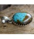 Pendentif ethnique sertissage couronne pierre naturelle turquoise