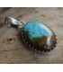 Pendentif ethnique sertissage couronne pierre naturelle turquoise