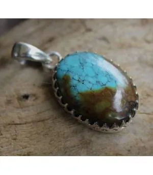 Pendentif Kumuda – Argent 925 & Turquoise