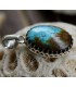 Pendentif ethnique sertissage couronne pierre naturelle turquoise