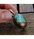 Pendentif ethnique sertissage couronne pierre naturelle turquoise