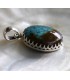 Pendentif ethnique sertissage couronne pierre naturelle turquoise