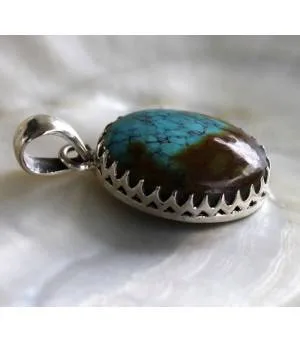 Pendentif Kumuda – Argent 925 & Turquoise