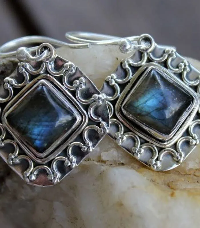 Boucles d’oreilles Jyoti – Argent 925 & Labradorite
