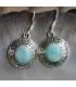 Boucles d'oreilles ethnique bijoux argent pierre larimar Shantilight