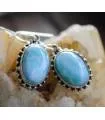 Boucles d'oreilles ethnique argent pierre de larimar