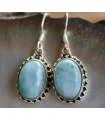 Boucles d'oreilles ethnique argent pierre de larimar