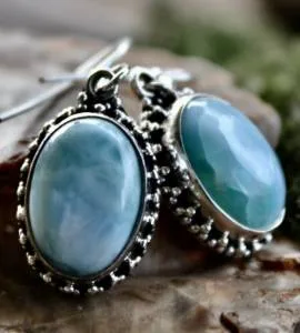 Bijoux indiens pierres naturelles Larimar shantilight