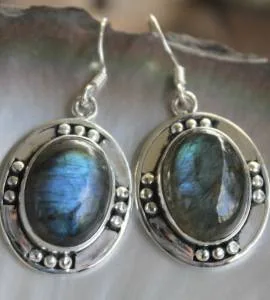Boucles d’oreilles Jyoti Nila – Argent 925 & Labradorite