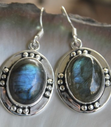 Boucles d’oreilles Jyoti Nila – Argent 925 & Labradorite