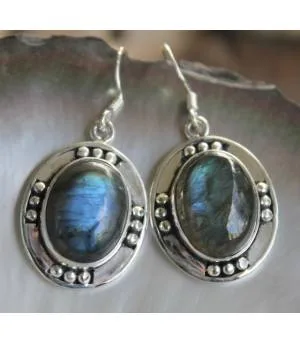 Boucles d’oreilles Jyoti Nila – Argent 925 & Labradorite