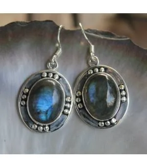 Boucles d’oreilles Jyoti Nila – Argent 925 & Labradorite