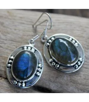 Boucles d’oreilles Jyoti Nila – Argent 925 & Labradorite