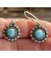 Boucles d'oreilles ethniques argent pierres larimar