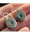 Boucles d'oreilles ethniques argent pierres larimar