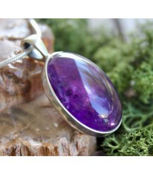 Pendentif argent pierre naturelle améthyste