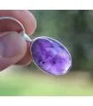 Pendentif argent pierre naturelle améthyste