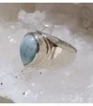 Bague argent chevalière pierre Larimar