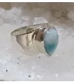 Bague argent chevalière pierre Larimar