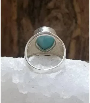 Bague argent chevalière pierre Larimar