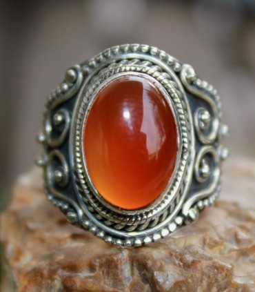 bijoux argent bague shantilight cornaline