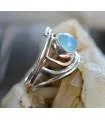 Bague argent et cuivre bijoux pierre naturelle calcédoine Shantilight