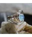 Bague argent et cuivre bijoux pierre naturelle calcédoine Shantilight