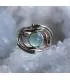 Bague argent et cuivre bijoux pierre naturelle calcédoine Shantilight