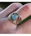 Bague argent et cuivre bijoux pierre naturelle calcédoine Shantilight