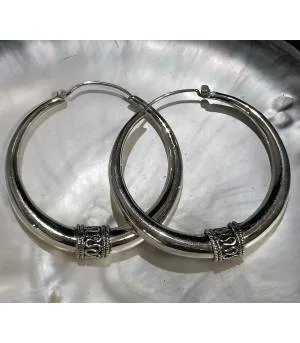 Boucles d'oreilles ethniques bijoux argent créoles Shantilight