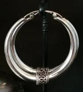 Boucles d'oreilles ethniques bijoux argent créoles Shantilight