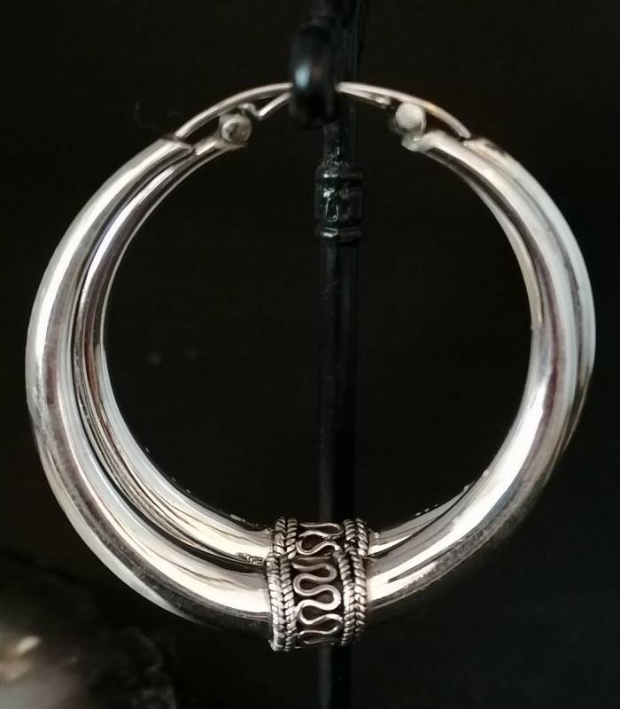 Boucles d'oreilles ethniques bijoux argent créoles Shantilight