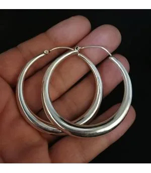 Boucles d'oreilles argent créoles bijou épuré Shantilight