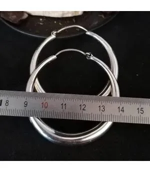 Boucles d'oreilles argent créoles bijou épuré Shantilight