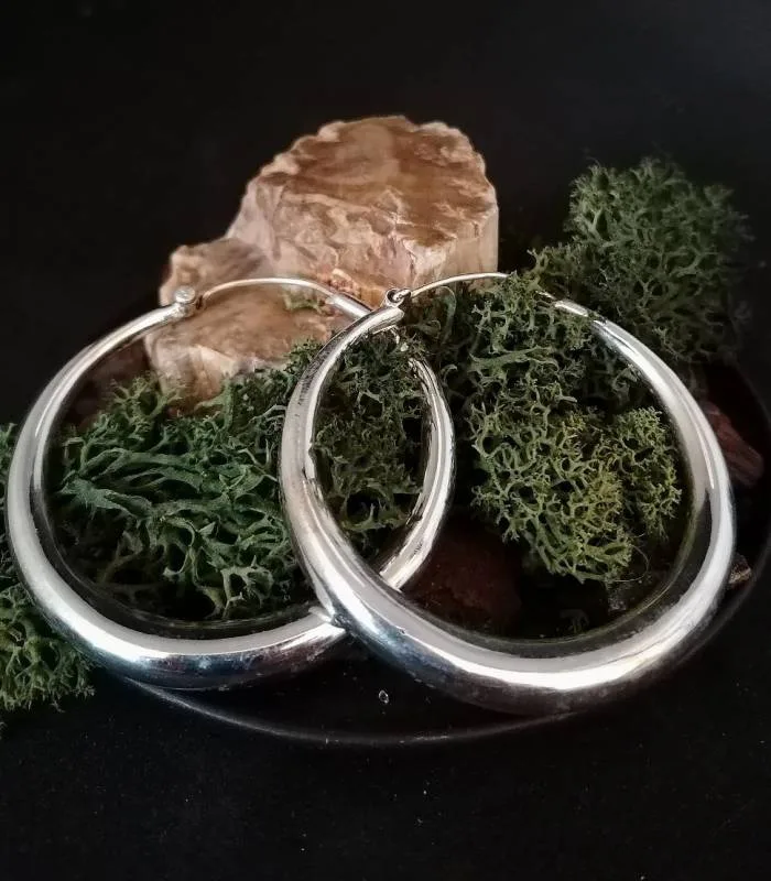 Boucles d'oreilles argent créoles bijou épuré Shantilight
