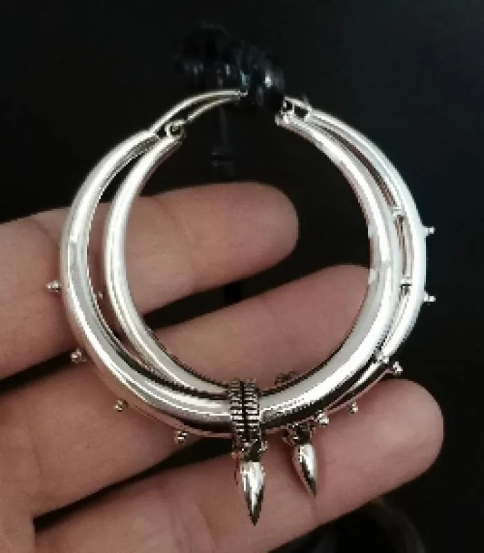 Boucles d'oreilles tribal en argent bijoux ethnique créoles Shantilight