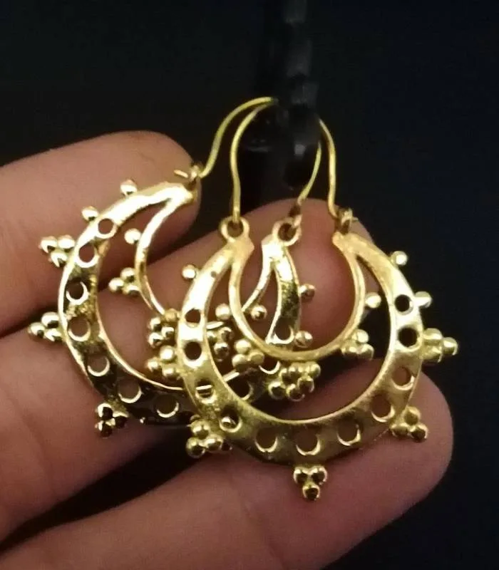 Boucles d'oreilles créoles boucles indiennes laiton Shantilight