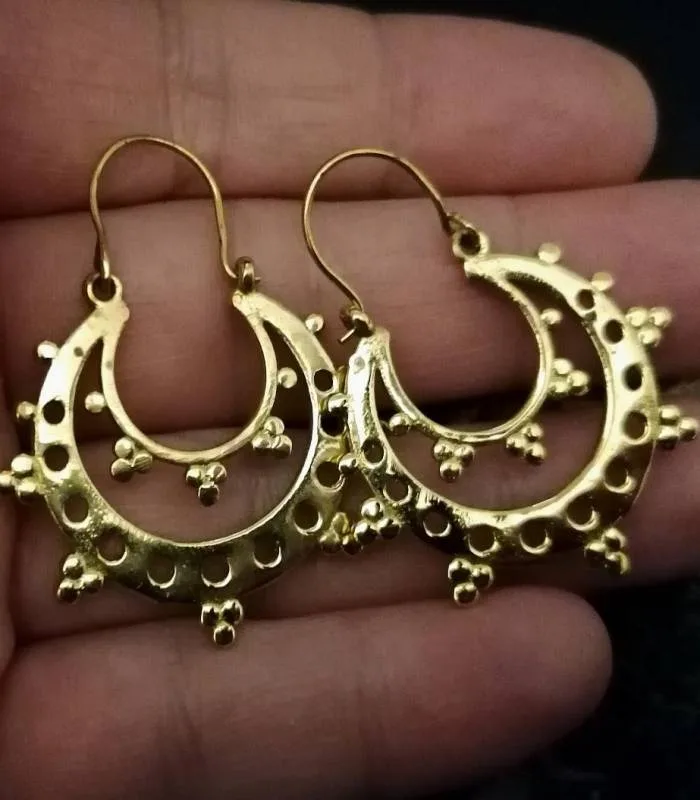 Boucles d'oreilles créoles boucles indiennes laiton Shantilight