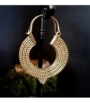 Boucles d'oreilles créoles laiton bijoux Boho chic laiton Shantilight