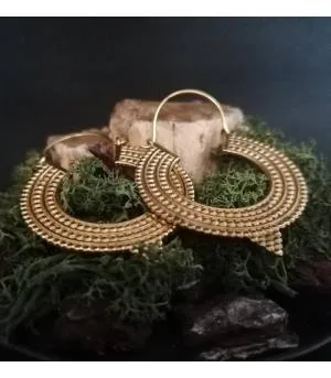 Boucles d'oreilles créoles laiton bijoux Boho chic laiton Shantilight