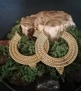 Boucles d'oreilles créoles laiton bijoux Boho chic laiton Shantilight