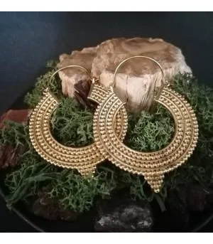 Boucles d'oreilles créoles laiton bijoux Boho chic laiton Shantilight